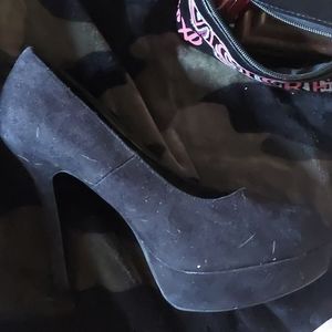 Black velvet stilettos